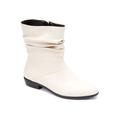 Extra Wide Width Women's Madison Bootie by Comfortview in Winter White (Size 8 1/2 WW)