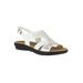 Wide Width Women's Bolt Sandals by Easy Street® in White (Size 7 W)