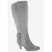 Women's Troy II Plus Wide Calf Boot by Bella Vita in Grey Super Suede (Size 12 M)