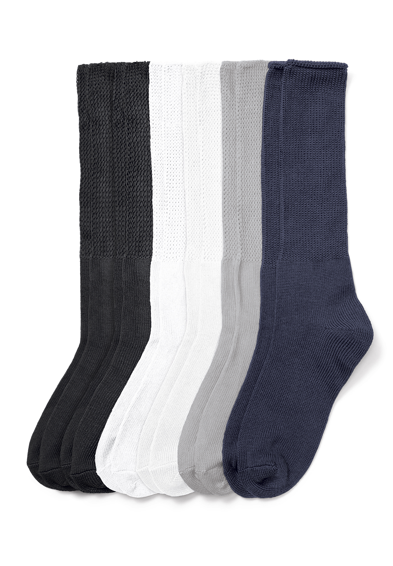 Plus Size Women's 6-Pack Rib Knit Socks by Comfort Choice in Basic Pack (Size 1X)