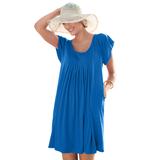 Plus Size Women's Box-Pleat Cover Up by Swim 365 in Dream Blue (Size 34/36) Swimsuit Cover Up