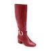 Wide Width Women's The Vale Wide Calf Boot by Comfortview in Wine (Size 8 W)