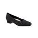 Wide Width Women's Doris Leather Pump by Trotters® in Black Micro (Size 6 1/2 W)