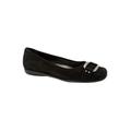 Wide Width Women's Sizzle Signature Leather Ballet Flat by Trotters® in Black Suede (Size 8 W)