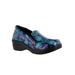 Extra Wide Width Women's Leeza Slip-On by Easy Street in Purple Blue Batik (Size 10 WW)