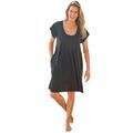 Plus Size Women's Box-Pleat Cover Up by Swim 365 in Black (Size 38/40) Swimsuit Cover Up