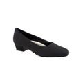 Wide Width Women's Doris Leather Pump by Trotters® in Black Micro (Size 8 1/2 W)