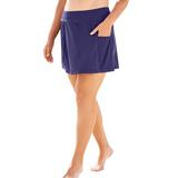 Plus Size Women's Zip-Pocket Swim Skort by Swim 365 in Navy (Size 22) Swimsuit Bottoms