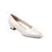 Extra Wide Width Women's Doris Leather Pump by Trotters® in White Pearl Leather (Size 7 1/2 WW)