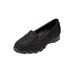 Extra Wide Width Women's The Jancis Slip On Flat by Comfortview in Black (Size 8 WW)