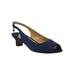 Extra Wide Width Women's Jenvey Slings by J.Renee® by J. Renee in Navy Satin (Size 7 WW)