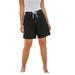 Plus Size Women's Contrast-Trim Long Boardshort by Swim 365 in Black (Size 22) Swimsuit Bottoms