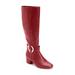 Extra Wide Width Women's The Vale Wide Calf Boot by Comfortview in Wine (Size 7 1/2 WW)