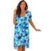 Plus Size Women's High-Low Cover Up by Swim 365 in Multi Watercolor Tie Dye (Size 26/28) Swimsuit Cover Up