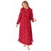 Plus Size Women's Long Flannel Nightgown by Only Necessities in Classic Red Rose (Size 4X)