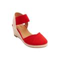 Wide Width Women's The Abra Espadrille by Comfortview in Classic Red (Size 9 1/2 W)