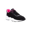 Extra Wide Width Women's Stability Strive Walking Shoe Sneaker by Propet in Black Hot Pink (Size 11 WW)