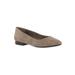 Wide Width Women's Vivien Flat by Bella Vita® in Almond Kid Suede (Size 7 W)