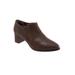 Wide Width Women's Keegan Bootie by Trotters in Dark Brown Lizard (Size 9 W)