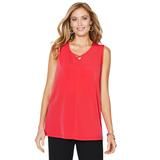 Plus Size Women's Crisscross Timeless Tunic Tank by Catherines in Cayenne (Size 3XWP)