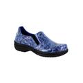 Extra Wide Width Women's Bind Slip-Ons by Easy Works by Easy Street® in Blue Mosaic Pattern (Size 8 1/2 WW)