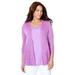 Plus Size Women's Embroidered Lace Cardigan by Catherines in Violet (Size 4X)