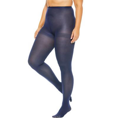 Plus Size Women's 2-Pack Opaque Tights by Comfort Choice in Navy (Size E/F)