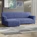 PAULATO by GA.I.CO. Microfibra Collection Stretch Sectional Sofa Slipcover - Easy to Clean & Durable (Left Chaise) in Blue | Wayfair