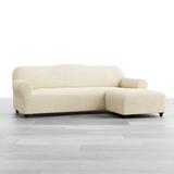 PAULATO by GA.I.CO. Stretch Sectional Sofa Slipcover - Italian Style & Quality - Mille Righe Collection (Right Chaise), in Black | Wayfair