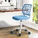 Corrigan Studio® Sisk Armless Office Chair Adjustable Swivel Task Chair Upholstered/Mesh in Blue | 34.3 H x 17.9 W x 17.9 D in | Wayfair