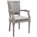 Gracie Oaks Etrulia Velvet King Louis Back Arm Chair Wood/Upholstered/Velvet in Gray | 39 H x 23.25 W x 22.25 D in | Wayfair