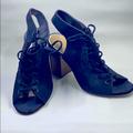 Jessica Simpson Shoes | Jessica Simpson Suede Peep Toe Sling Back Shoes | Color: Black | Size: 7