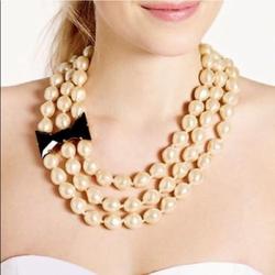 Kate Spade Jewelry | Kate Spade Black Tie Optional Triple Strand Pearls | Color: Black/White | Size: Os