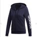 Adidas Tops | Adidas Essentials Logo Full-Zip Hoodie | Color: Blue | Size: Xs