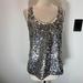 Kate Spade Tops | Kate Spade Lena Silver Sequin Top Women's Small | Color: Silver | Size: S