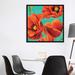 iCanvas Red Poppies on Teal I by Studio W - Print Canvas in Gray | 37 H x 37 W x 1.5 D in | Wayfair STW133-1PC6-37x37-FF01