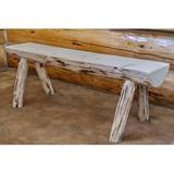 Loon Peak® Montana Collection Lodge Pole Pine Bench Wood in Gray/Brown | 18 H x 48 W x 19 D in | Wayfair LNPK7542 39269557