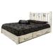 Loon Peak® Homestead Collection Lodge Pole Pine Platform Storage Bed Wood in Gray/White | 47 H x 46 W x 83 D in | Wayfair