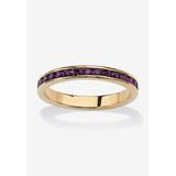 Women's Yellow Gold Plated Simulated Birthstone Eternity Ring by PalmBeach Jewelry in February (Size 9)