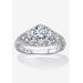 Women's Silver Vintage Style Engagement Anniversary Ring Cubic Zirconia by PalmBeach Jewelry in Silver (Size 9)
