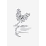 Women's Platinum-Plated Cubic Zirconia Butterfly Ring by PalmBeach Jewelry in White (Size 7)