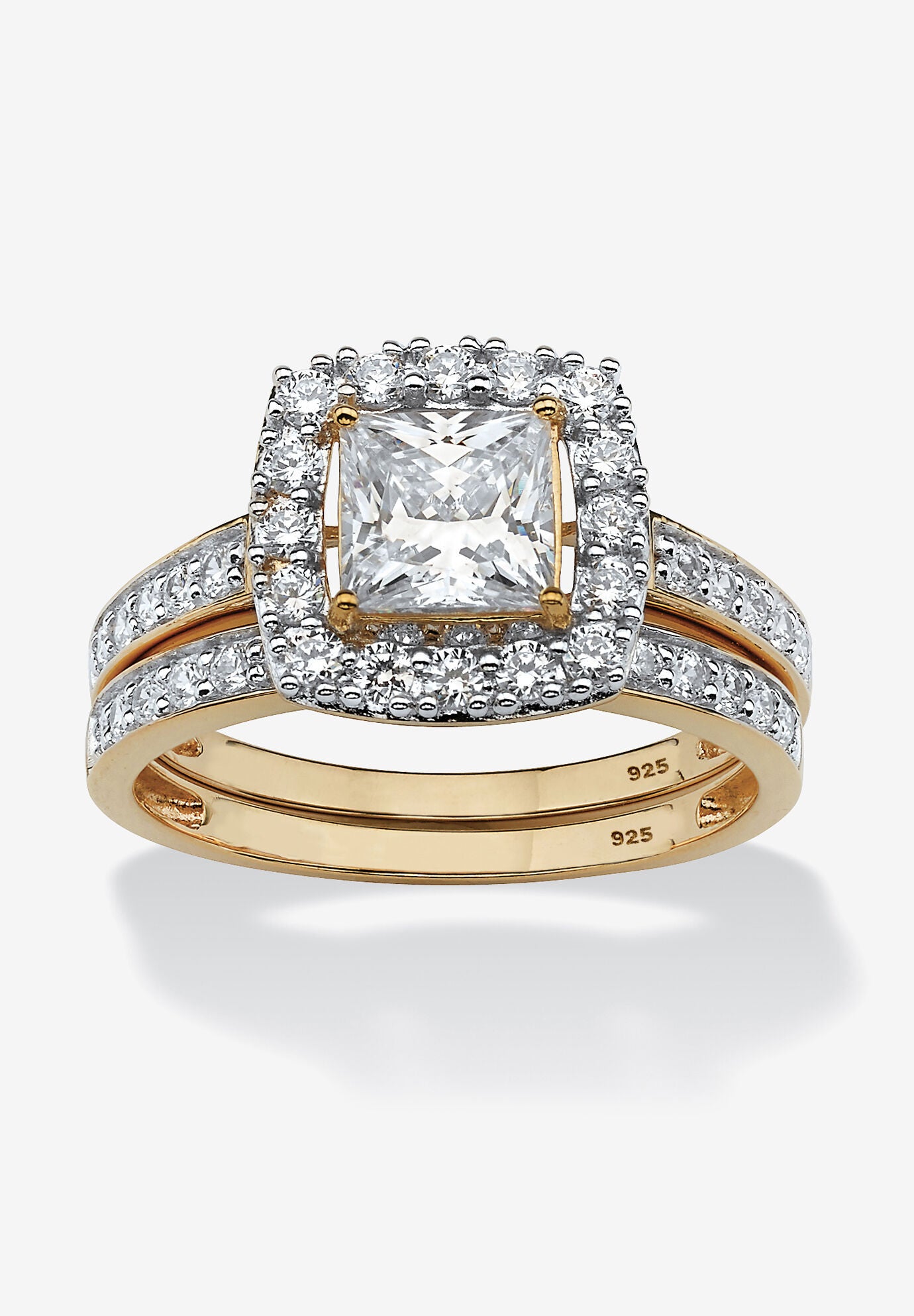 Women's 18K Gold & Sterling Silver Cubic Zirconia Set by PalmBeach Jewelry in Gold (Size 8)