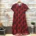 Lularoe Dresses | Lularoe Carly Rust Black Diamond Geo Hi Low Dress | Color: Black/Red | Size: Xxs