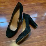 J. Crew Shoes | J Crew Black Suede Block Heels 7.5 | Color: Black/Tan | Size: 7.5