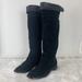 Michael Kors Shoes | Michael Kors Black Suede Knee High Boots | Color: Black/Gold | Size: 7.5