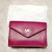 Michael Kors Bags | Michael Kors Leather Small Tri Fold Wallet New | Color: Purple/Silver | Size: Os