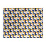 Blue/White 60 x 0.25 in Area Rug - East Urban Home Geometric White/Blue/Yellow Area Rug Polyester | 60 W x 0.25 D in | Wayfair