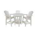Latitude Run® Glodine Outdoor Bar Table & Chairs Set - Poly Outdoor Furniture Plastic in White | 38 H x 35.5 W x 35.5 D in | Wayfair