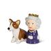 Mr. MJs Queen & Corgi Salt & Pepper Shaker Set Ceramic in Brown/Indigo | 3.5 H x 2.75 W in | Wayfair AB-27-KITSCH-303