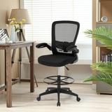 Inbox Zero Mesh Mesh Drafting Chair Upholstered/Mesh, Wood in Black | 50 H x 19.3 W x 19.3 D in | Wayfair E4530FA809F34E2B9D6A38E0A996982E